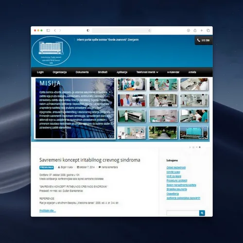 Interni portal Opšte bolnice Zrenjanin za zaposlene sa dokumentima aplikacijama i telefonskim imenikom