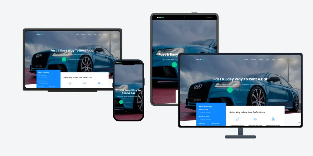 Autozen Car Rental veb sajt