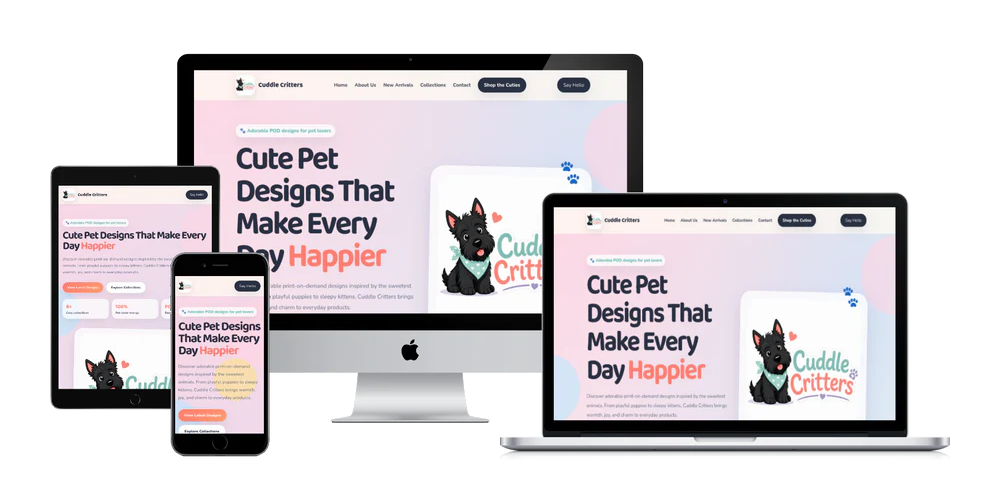 Cuddle Critters POD veb sajt